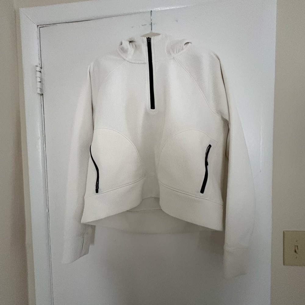 DSG White Hooded Quarter-Zip Pullover with DSG Logo